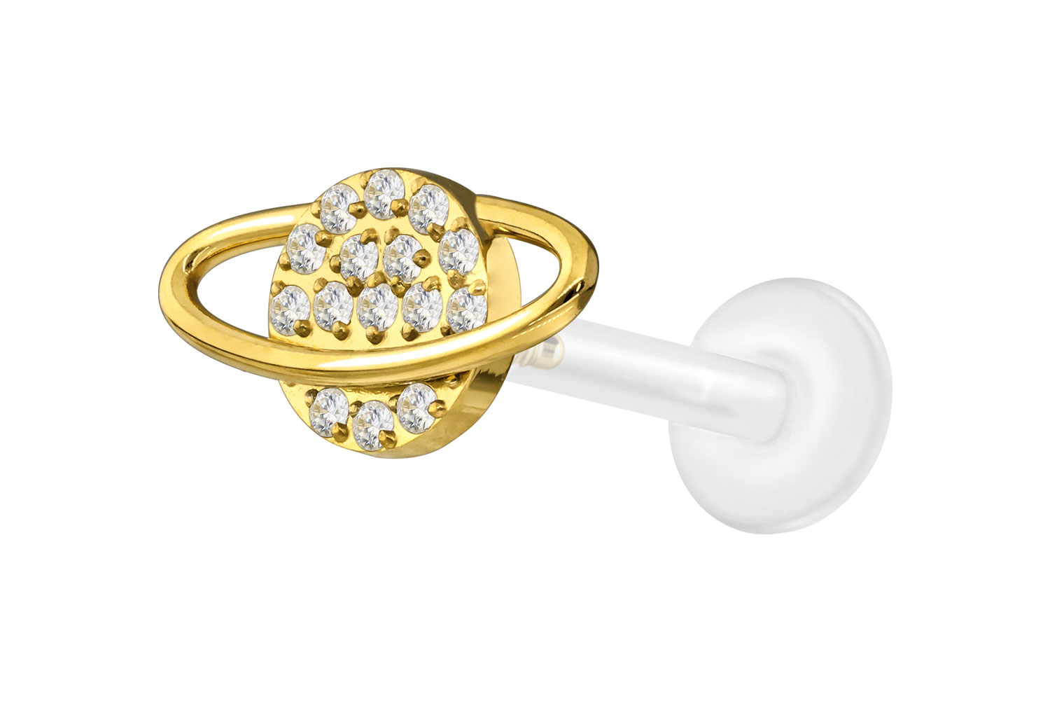 PTFE Labret Piercing mit Innengewinde + Titan-Aufsatz KRISTALLPLANET